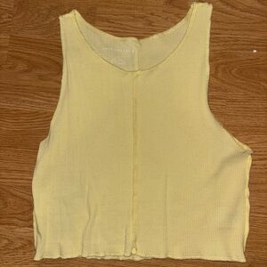 American Eagle Soft Yellow Cropped Tank Top
